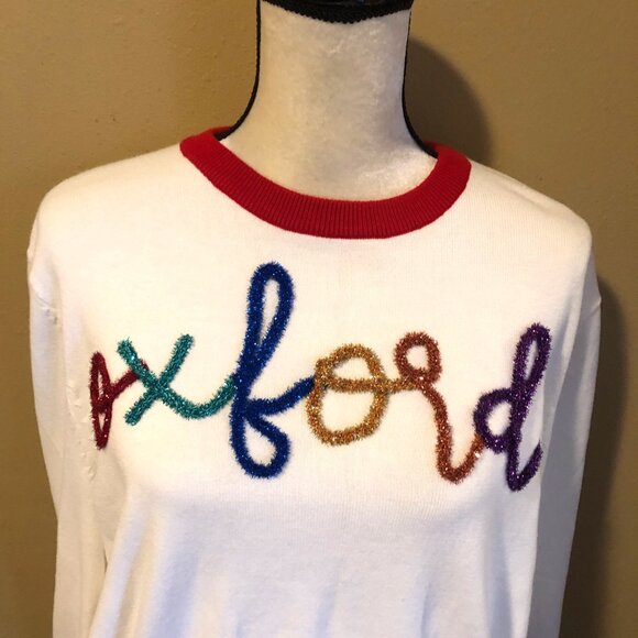Queen of Sparkles rainbow script Oxford Ole Miss sweater - Picture 3 of 5